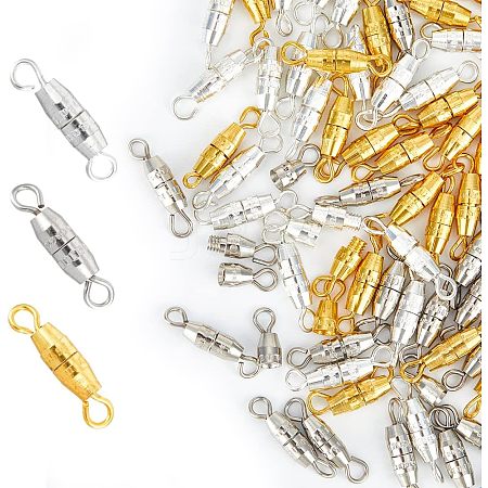 90Pcs 3 Colors Brass Screw Clasps FIND-HY0001-04-1
