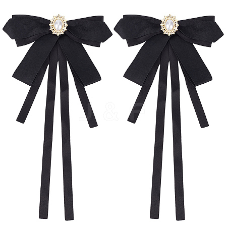 2Pcs Polyester Bowknot Pins JEWB-CN0001-11-1