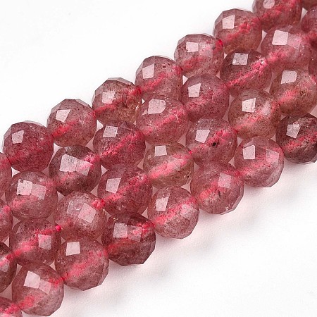 Natural Strawberry Quartz Beads Strands G-S345-6mm-21-1