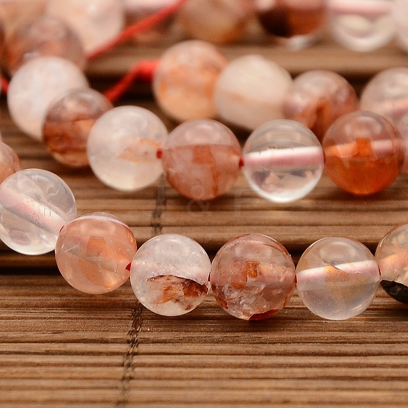 Wholesale Natural Hematoid Quartz/Fire Quartz Round Beads Strands ...