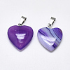 Natural Banded Agate/Striped Agate Pendants G-T122-24H-2