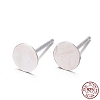 925 Sterling Silver Flat Pad  Stud Earring Findings STER-K167-045E-S-9