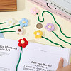 7Pcs 7 Colors Polyester Crochet Flower Bookmarks AJEW-CA0004-54-3