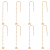 4Pairs 304 Stainless Steel Ear Thread with Heart for Women STAS-UN0035-81-1