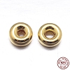 Real 18K Gold Plated Flat Round 925 Sterling Silver Spacer Beads STER-M101-10-5mm-2