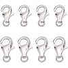 CHGCRAFT 8Pcs 2 Style Rhodium Plated 925 Sterling Silver Lobster Claw Clasps STER-CA0001-03-1