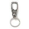 Tibetan Style 316 Surgical Stainless Steel Fittings with 304 Stainless Steel Key Ring FIND-Q101-06AS-02-1