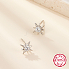 Anti-Tarnish Rhodium Plated Sterling Silver Stud Earrings for Women PD9987-2-2