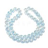 Half Electroplate Baking Paint Glass Beads Strands EGLA-K061-11A-AB06-2