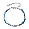 Dyed Natural Imperial Jasper & Stainless Steel Beaded Bracelets for Women ID8226-2-1