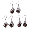 Natural Tiger Eye Dragon Dangle Earrings EJEW-A092-06P-02-3