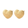 Brass Textured Stud Earrings EJEW-A143-02B-G-4