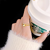 Simple Style Brass Micro Pave Clear Cubic Zirconia Cuff Rings for Women FS-WGDCF78-01-5