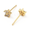 Cubic Zirconia Flower Stud Earrings EJEW-C035-15G-05-2