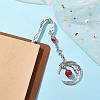 Alloy Moon Pendant Bookmark AJEW-JK00296-05-2