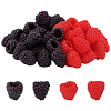 50Pcs 2 Colors PVC Plastic Simulation Raspberry AJEW-PH0007-90-1