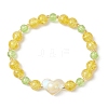Spray Painted Crackle Glass Beads Stretch Bracelets for Women BJEW-MZ00201-02-2