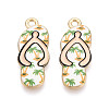 Alloy Enamel Pendants ENAM-T022-39KCG-01-1