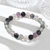Natural Fluorite Round Beaded Stretch Bracelets GG-CBA12F1-02A-04-2