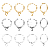 12Pcs 3 Colors 201 Stainless Steel Huggie Hoop Earring Findings STAS-UN0057-49-1