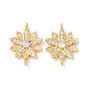 Brass Micro Pave Clear Cubic Zirconia Connector Charms CU-CBA4579-05G-C-1