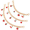 Fruit Alloy Enamel Pendant Purse Chains AJEW-AB00097-1