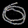 Electroplate Transparent Glass Beads Strands GL-CBA7A17-01A-15-4