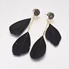 Drake Feather Dangle Stud Earrings EJEW-I212-C-G-2