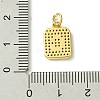 Rack Plating Brass Micro Pave Clear Cubic Zirconia Charms KK-G501-01C-G-3