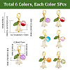30Pcs Flower Round Acrylic & Glass Locking Stitch Marker HJEW-SC0002-22-2