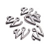 Gunmetal Plated Alloy Letter Pendants PALLOY-P097-03-W-2