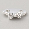 Brass Pave Clear Cubic Zirconia Connector Charms KK-WH0081-22B-S-1