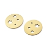 304 Stainless Steel Laser Cut Hollow Flower Connector Charms STAS-M111-07G-2