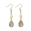5 Pairs 5 Styles Brass Enamel Dangle Earrings EJEW-JE06570-3