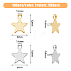 DICOSMETIC 200Pcs 2 Colors 304 Stainless Steel Charms STAS-DC0015-73-2