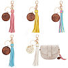 WADORN 5Pcs 5 Colors PU Leather Tassel Big Pendant Decorations with Wooden Mama Charm HJEW-WR0001-02-1