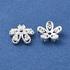 Flower Rack Plating Brass Micro Pave Cubic Zirconia Beads KK-S399-01D-2