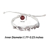 Multi String Cord Bracelet with Initial Letter M Charm BJEW-SW00042-05-2
