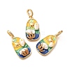 Brass Micro Pave Cubic Zirconia Pendents KK-R212-03G-02-1