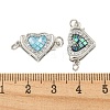 Rack Plating Brass Micro Pave Cubic Zirconia & Shell & Enamel Box Clasps KK-S373-05P-3