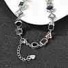 Brass Pave Colorful Cubic Zirconia Geometric Link Chain Necklaces NJEW-P337-01P-3