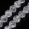 Transparent Crackle Glass Beads Strands GLAA-N051-01-1