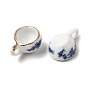 Floral Printed Blue and White Porcelain 3D Teacup Pendants with Gold Trim PORC-P036-01C-2