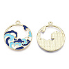 Chinese Style Alloy Enamel Pendants X-ENAM-M043-03G-01-RS-2