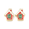 Christmas Brass Enamel Beads KK-I474-G17-1