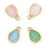 4Pcs 4 Colors Brass Crushed Ice Cut Cubic Zirconia Pendants KK-TADJ0001-11-2