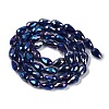 Opaque Solid Color Electroplate Glass Beads Strands X-EGLA-N013-P4mm-B03-2
