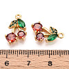 Brass Micro Pave Clear Cubic Zirconia Pendants KK-T078-04G-02-3