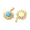 304 Stainless Steel with Synthetic Turquoise Pendants STAS-L309-21E-G-2