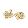 Brass Micro Pave Cubic Zirconia Pendants ZIRC-P106-37G-3